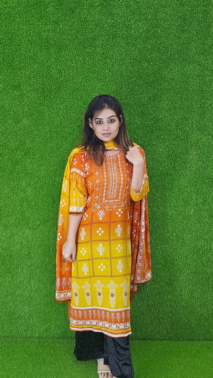 Stitched 2 Pis Dress Karchupi works