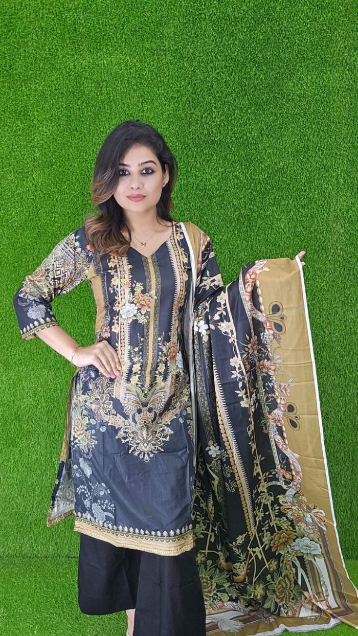 Unstitched Digital Printed Malher Lawn Three Pieces