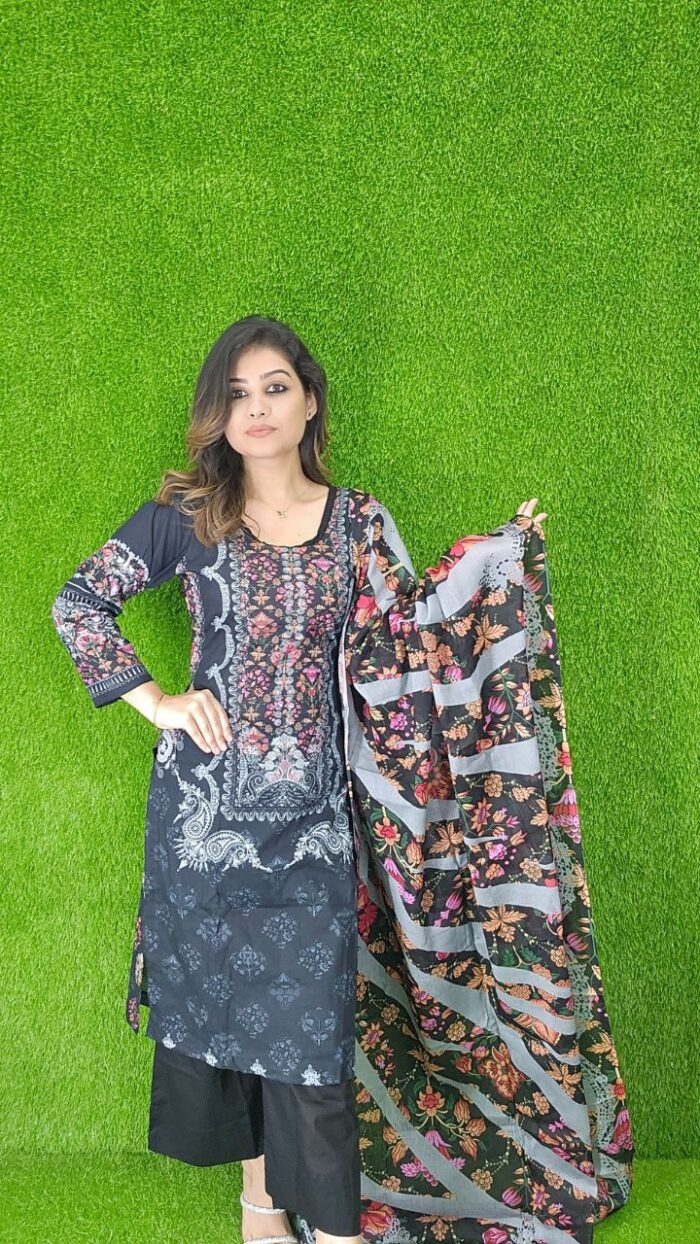 Unstitched Digital Printed Lawn Three Pieces