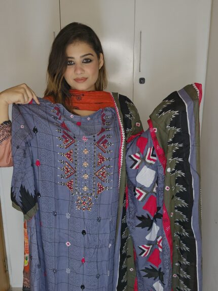 Stitched 2 Piece Dress Karchupi Works & Print