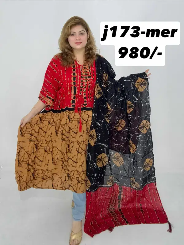 Cotton Batik Readymade Kaftan 2 Piece