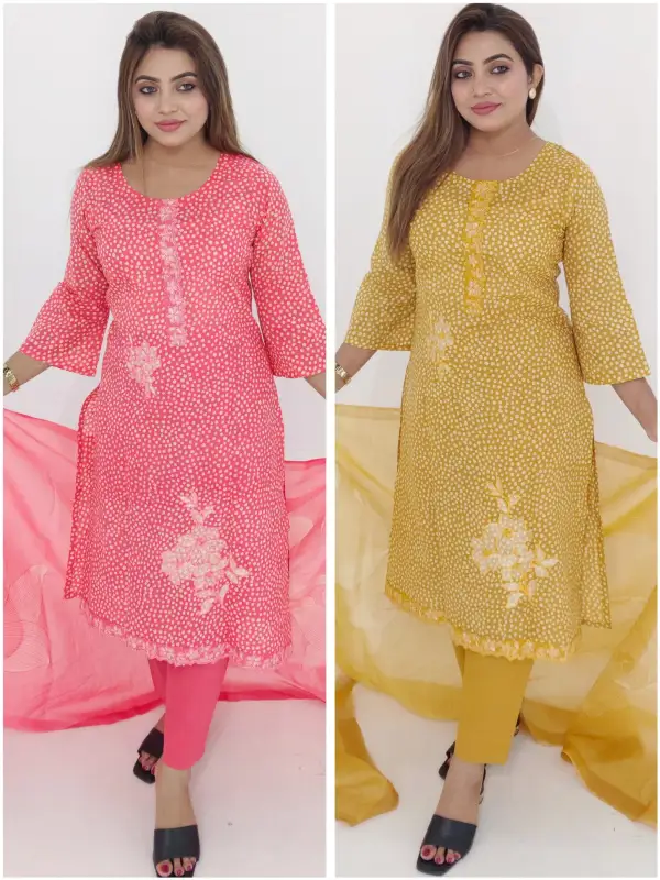 Cotton Embroidery 3 piece