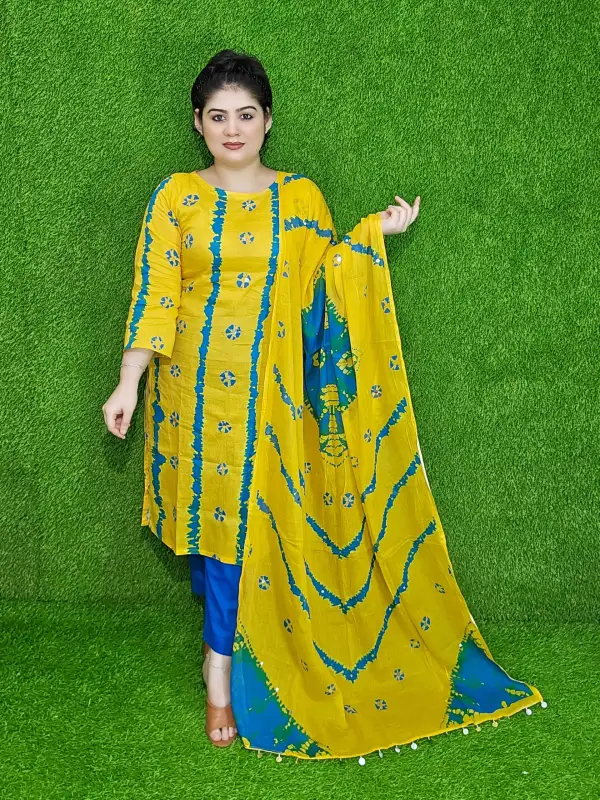 Premium Batik Printed Cotton Three-Piece Set