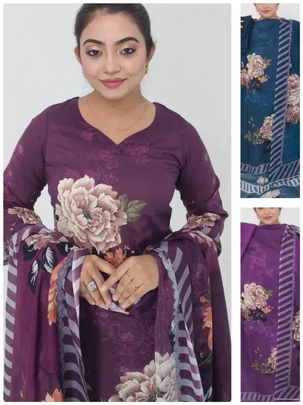 Cotton Digital Print 3 piece