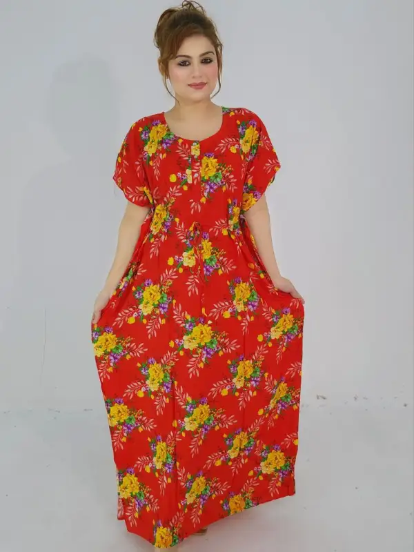 Red Button style kaftan maxi comfortable for night wear