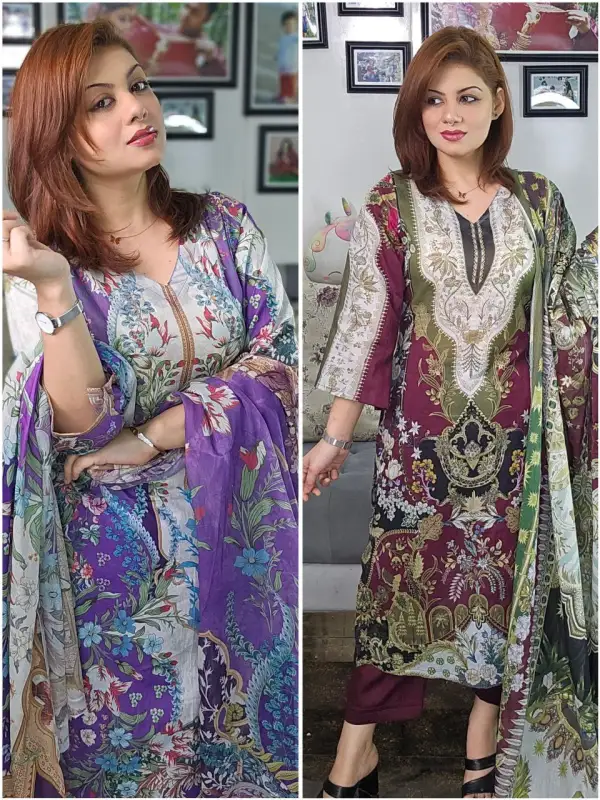 Digital Printed Lawn Unstitched 3 Piece