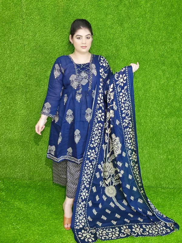 Kalamkari Print Cotton radymade Three-Piece Set